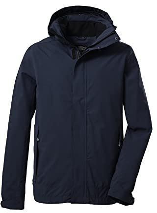 killtec Uomo Giacca funzionale/giacca da esterno con cappuccio staccabile con cerniera KOS 87 MN JCKT_XENIOS, dark navy, M, 39147-000