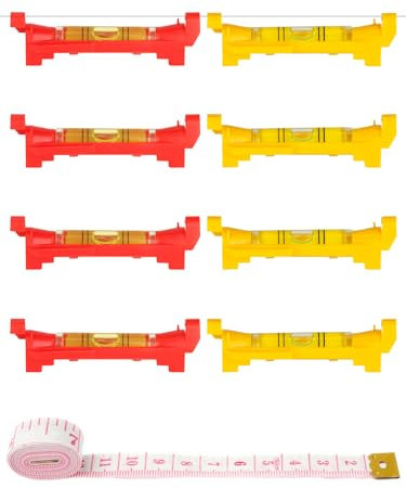 Bohoray 8 Piezas Mini Nivel de Burbuja, Niveles de Albañilería, Mini Spirit Level, Nivel de Línea de Cuerda de Alta Precisión de Bolsillo, Herramienta de Medición de Pequeño para Albañilería
