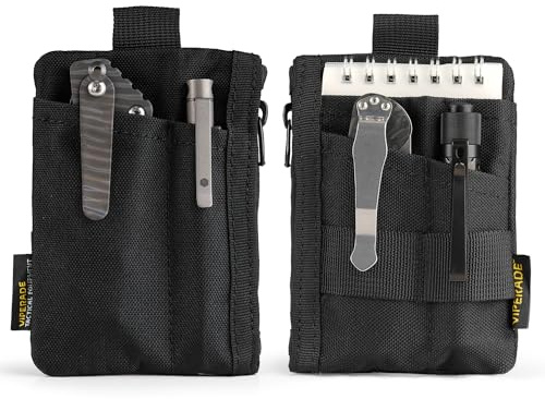 VIPERADE VE28 6-in-1 EDC Pouch, 500D Compact EDC Pocket Organizer, Molle Extension Tool Storage Bag, Small Coin Purse/Card Holder/Swiss Army Knife Pocket Pouch (Black)