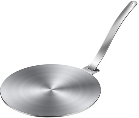 EnMart Adaptateur Induction 24 CM, Plaque de diffuseur de chaleur en acier inoxydable, Disque adaptateur pour plaque à induction, Disque Relais Induction, Poignée Amovible, Plaque Diffuseur de Chaleur