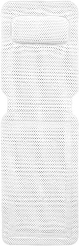 Tapis de Bain pour Tout le Corps Avec Coussin 3D Air Mesh, Matelas Matelassé Spa Avec Ventouses Antidérapantes, Accessoire Soutenant la Nuque, le Dos et les Jambes - Gris
