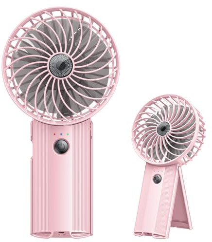 Mini Ventilador de Mano Portatil USB: Silencioso Ventilador Recargable Plegable de Escritorio Ventilador Pequeño a Pilas 4 Velocidades Portable Hand Fan para el Oficina Fitness Hogar Viajes y Exterior