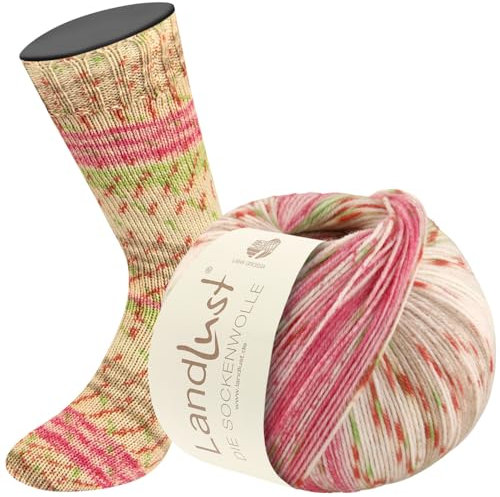 LANA GROSSA Landlust die Sockenwolle | Garn aus Merinowolle in verschiedenen Farben | Handstrickgarn aus 80% Schurwolle (Merino) & 20% Polyamid | 100g Wolle zum Stricken & Häkeln | 420m Garn FB514