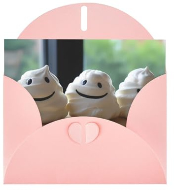 Tarjetas navideñas de masa blanca (10 piezas) con sobres rosados, adecuadas para aniversarios de boda e invitaciones de fiesta