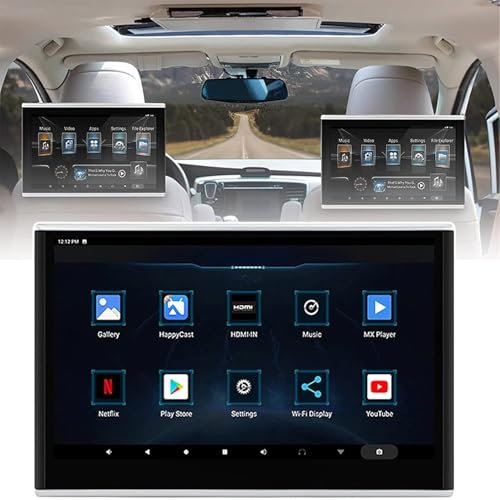 Monitor per poggiatesta TV per Auto Touch Screen da 10 Pollici, Lettore Video di Film per Tablet, Android 9.0 4K 1080P WiFi Bluetooth USB HDMI Airplay