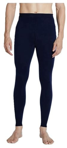100% Lana Merino Spessa Uomini Donne Biancheria Intima Termica Leggings Invernali Delle Donne Strato di Base Lungo Johns Mens Pesanti Collant 100, Uomo Blu Navy Sottile, XXL