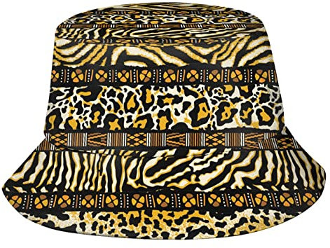 Solskyddande hatt leopardtryck fiskarhatt vikbar vandringshatt solskydd fiskarhatt för promenader sport strand, Hinkhatt 1253, M