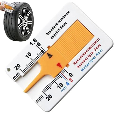 Tester per pneumatici per auto – Strumento per misurare la profondità del profilo degli pneumatici | Misuratore di profilo degli pneumatici per auto, tester digitale della profondità del battistrada