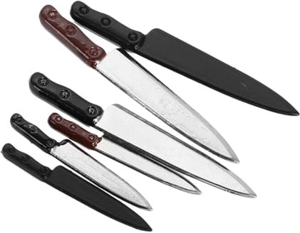 ERINGOGO 6pièces Set De Miniatures De Couteaux pour Maison De Poupées Accessoires De Cuisine Réalistes pour Scènes Miniatures pour Collectionneurs Et Décors