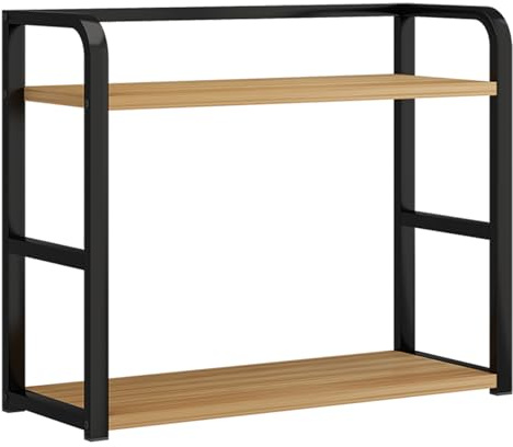 2 Etagen Gewürzregal Stehend,Stehend Arbeitsplatte Gewürzregal,Küchenregal Stehend für Arbeitsplatte,Gewürzregal Organizer,für Küche Büro Schlafzimmer Badezimmer,Schwarz