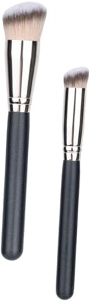 Cabilock Brochas para Base y Corrector de Maquillaje 2 Piezas Tamaño Mediano Fibra Sintética para Mujeres Uso Diario Cosmético