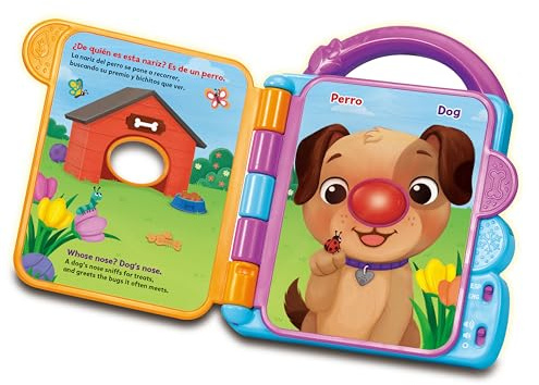 Leapfrog VTech - Libro bilingue di chi sarà questo naso?, giocattolo per bambini +6 mesi, libro interattivo bilingue, versione ESP