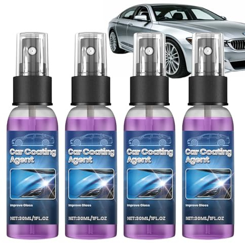 3 in 1 - Spray di rivestimento ceramico per auto, cera e vernice, per SUV, moto, sigillante idrofobo, lucido e protezione a lunga durata (4 pezzi)
