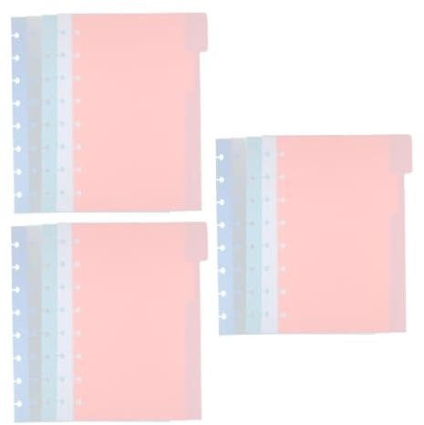 SHINEOFI 3 Ensembles Intercalaires de Classeur en Pp avec Onglets Écrits, Feuilles Séparatrices Fiables pour Organiseur de Fichiers et Usage Scolaire, Lot de Sets de Sets