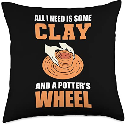 A Potter's Wheel Pottery Maker Throw Pillow