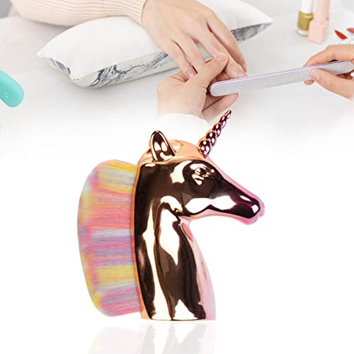 FainFun Brocha de Uñas, Brocha Limpiadora de Uñas, Brocha Maquillaje, Pincel Polvos Uñas con Cerdas Densas y Suaves, Cepillo de Uñas Polvo Multifuncional, Brocha Limpieza Uñas