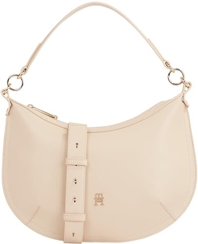 Tommy Hilfiger Damen Schultertasche Shoulder Bag mit Reißverschluss, Beige (Classic Beige), Einheitsgröße