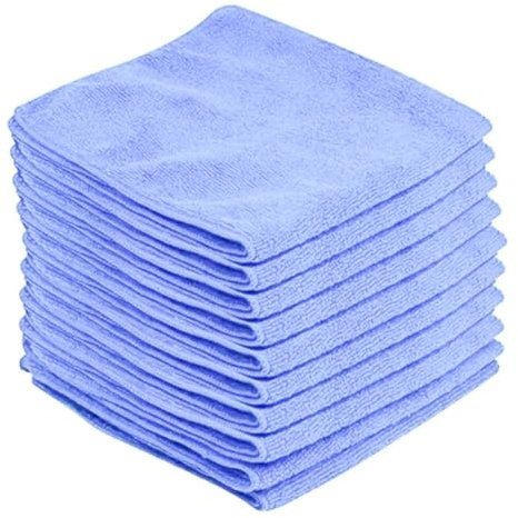 10Pk Microfiber Cleaning Cloths Large Soft Reusable Car Cleaning Towels Blue 40x40cm Washable Duster Lint Free streak Free for Kitchen Surfaces Bathrooms, Mirrors,bikes - Avern
