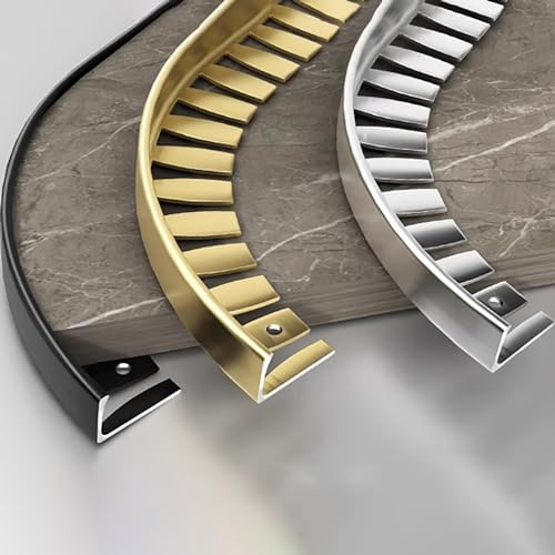 Aluminiumlegierung Biegbar Fliesenschiene Einfassprofil Länge 135CM*2 Stück L-Profil Treppenprofil Fliesenleiste Treppen Für Bodenbeläge Mit 12.5-15 Mm Höhe(Black,H:12.5MM)