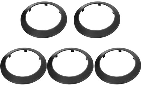 QUARKZMAN 5 Stück Rohrabdeckung Dekor 4,3 Zoll/111,5 mm Flansch Rohrabdeckung Dekor PP Kunststoff Sanitär Abdeckplatten Wasserablaufrohr Leitung Wandflansch, schwarz