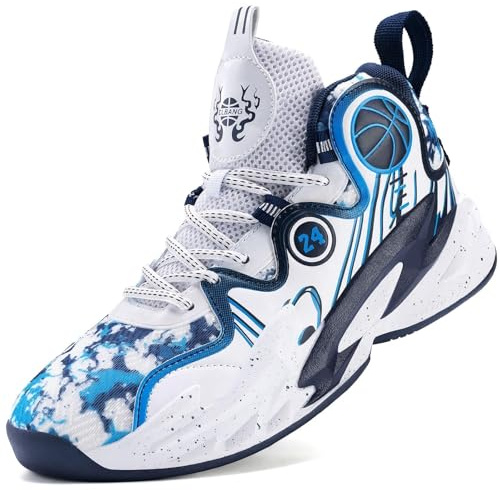 Moodeng Chaussures de basket-ball pour homme - Antidérapantes et respirantes - Chaussures de course Fahsion légères - Chaussures de sport d'extérieur