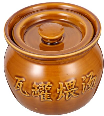 Gatuida Piastrelle di ceramica pentola di terracotta per cucinare con coperchio pentola di coccio casseruola argilla pentola per servire la zuppa contenitori per alimenti con coperchi