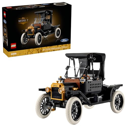 LEGO Icons Ford Model T Building Set for Adults - Collectible Kit with Detailed Features for Bedroom, Home Office or Shelf Decor, Gift for Men, Women, & Car Fans Ages 18+ - 11376