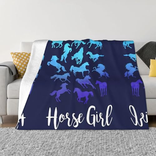 POEZJZW Horse Riding Pattern Blanket Super Soft Flanne Warm Blanket Bed Sofa Living Room Film 60X50