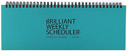 PAPERIAN Brilliant 2021 Blue Wirebound Undated Weekly Planner Pad Scheduler (12 x 4.4 inches)