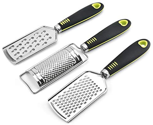 HEMOTON Râpe Zester pour Fromage Muscade Pomme de Terre Gingembre Et Ail Zester INOX pour La Cuisine Set de 3 Moulins