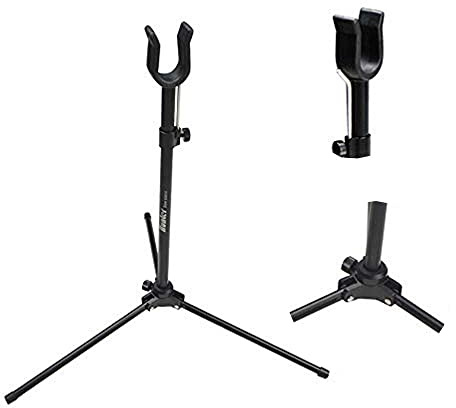 SHARROW Archery Bow Stands Recurve Bows Holder Aluminum Alloy Bowstand for Recurve Bow Longbow Takedown Bow Hunting Bow (black)