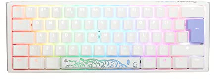 Ducky One3 Pure White Mini RGB Black Cherry MX Switch Keyboard - UK Layout