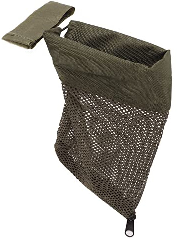 Pasamer Receptor de Cartuchos de Latón, 25x13cm Nailon Bolsa de Malla de Nailon para Cartuchos con Diseño de Cremallera, Bolsillo de Malla Elástica Ajustable