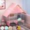 xixi-home Kaninchenstall mit 2 Etagen, großer Kaninchenkäfig, für den Innenbereich, mit 2 tiefen ausziehbaren Tabletts, für Meerschweinchen, Haus, Hasen, Außenbereich, 72 x 37 x 89 cm, Rosa