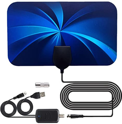 Antenne numérique,Antenne DVB-T2 4K avec Puce IC Intelligente avancée | Conception Mince de réception de Signal au Sol d'amplificateur d'antenne TV pour la réception de Signe de TV Lovoice