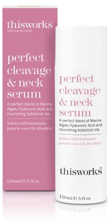 This Works Perfect Cleavage and Neck Serum, 150 ml — Anti-Aging-Feuchtigkeitscreme für Hals und Dekolleté mit Meeresalgen und Hyaluronsäure — jugendfördernde Halscreme mit pflegenden Pflanzenölen