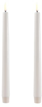 UYUNI Lighting LED Stabkerzen Taper 2er Set 2 x 25cm - Vanille - Flammenlos