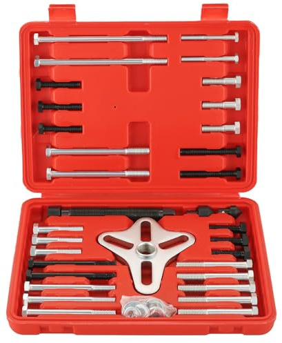 weyleity 46-Piece Harmonic Balancer Puller Set | Comprehensive Flywheel Puller, Automotive Steering Wheel Puller Kit, Crankshaft Pulley Removal, Gear Puller, Flange Type Puller