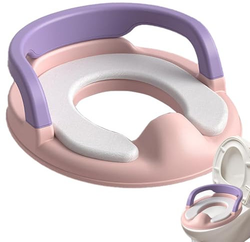 Toilettensitz für Kleinkinder, Toilettensitz für das Töpfchentraining - Töpfchen-Trainingssitz mit Griffen - Toilettentrainer mit weichem Kissen, rutschfester Kinder-Toilettensitz für, Mädchen, Kinde