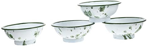 HEALLILY 4 cuencos de cocina esmaltados vintage retro de alta calidad para frutas, verduras y arroz, cuencos multiusos para servir en el hogar