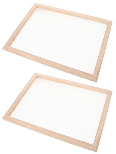 Parliky 2 Stück Holzrahmen Papierherstellung 25x35cm Schöpfrahmen mit Robustem Siebgewebe für Selbstgemacht Bastelarbeiten Traditionelle Papierherstellung Wiederverwendbar