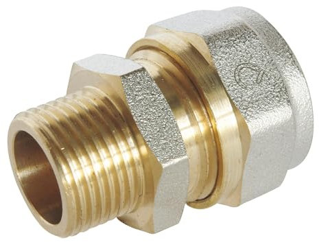 SOMATHERM FOR YOU, Raccord droit à visser pour tube multicouche Ø16 M12/17 - Installation facile sans outil, étanchéité par joints toriques, pression max 10 bars, compatible eau chaude/froide