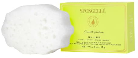 Spongellé Pedi-buffert – rengöring, exfoliera & polera fötter – kokosnötverbena