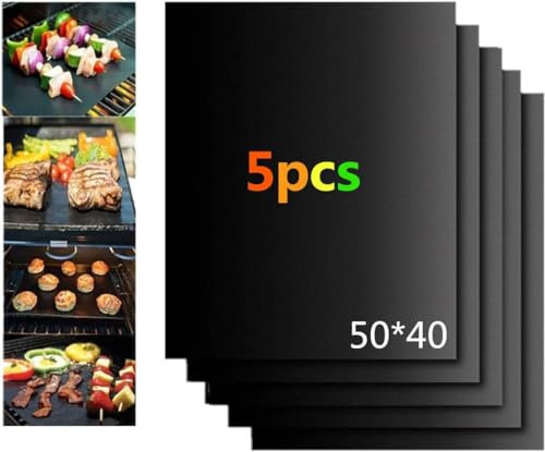 Tapi - Tappetino da cucina e per barbecue, 100% antiaderente riutilizzabile, 50 x 40 cm, set di 5 (nuovi)