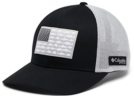 Columbia Unisex PFG Fischflagge Mesh Ballkappe – hoch Cap, Schwarz, Cool Grey, L-XL