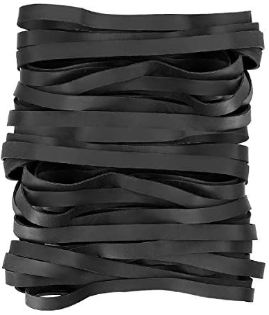 100 Stücke Gummibänder, Gummiband Breit 5mm Wiederverwendbar, Rund Gummiringe, Elastizität Gummiringe Schwarz für Büro, Zuhause, Schulbedarf