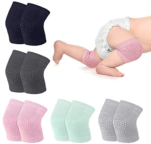 DZOZO Baby Knäskydd Halkskydd - Elastiska Benvärmare för Krypande Småbarn, Flerfärgad-I, Free Size (0-2 År)