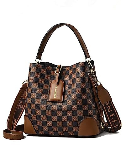 PHEVOS Frauen Handtaschen und Geldbörse Tote Taschen Damen Satchel Umhängetasche Retro Top Griff Hobo Geldbörse, Kaffee