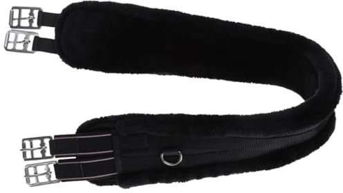 Covalliero Sattelgurt mit Webpelz schwarz, 115 cm