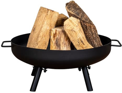 Brasero de hierro negro, 60 cm, para jardín, exterior, chimenea